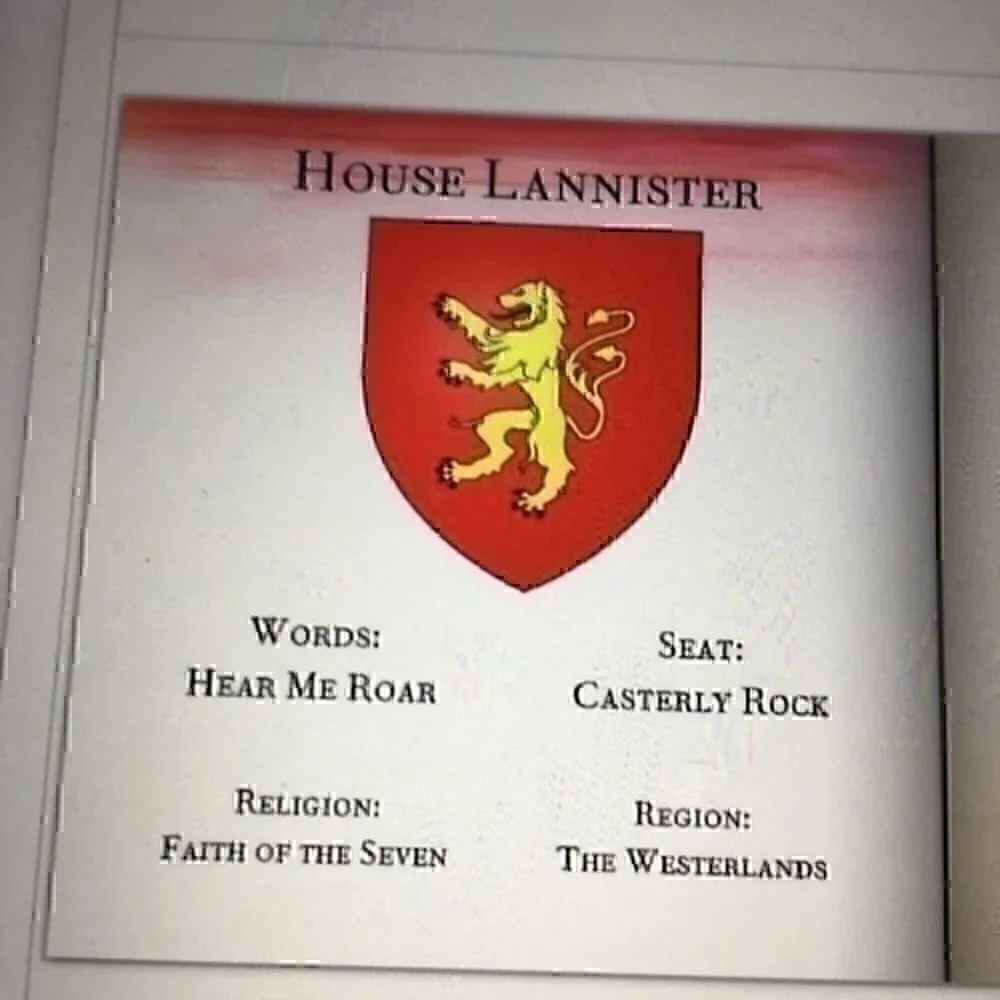 20 page hardcover Game of Thrones Cocktail book
